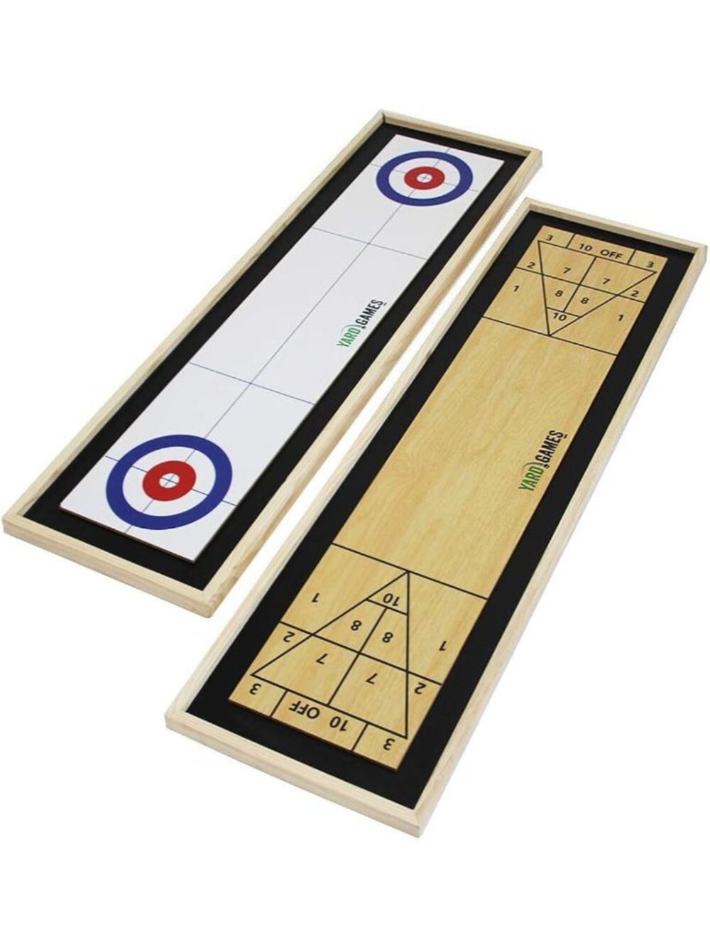 2-in-1 Tabletop Curling & Shuffleboard Game with 8 Rolling Discs - Fun Family